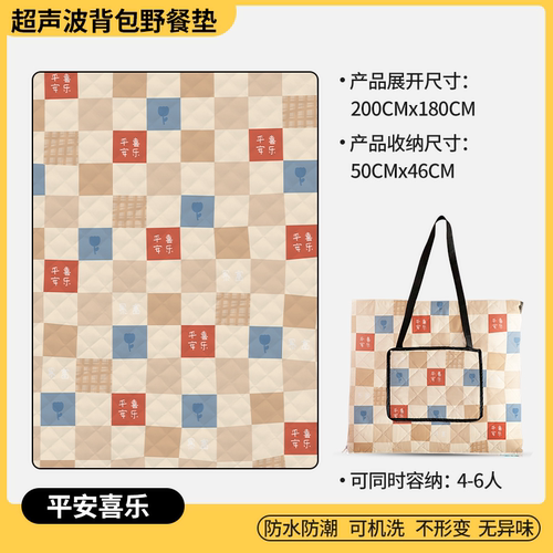 2025便捷超声波背包野餐垫二合一新款加厚防潮防水户外郊游露营布