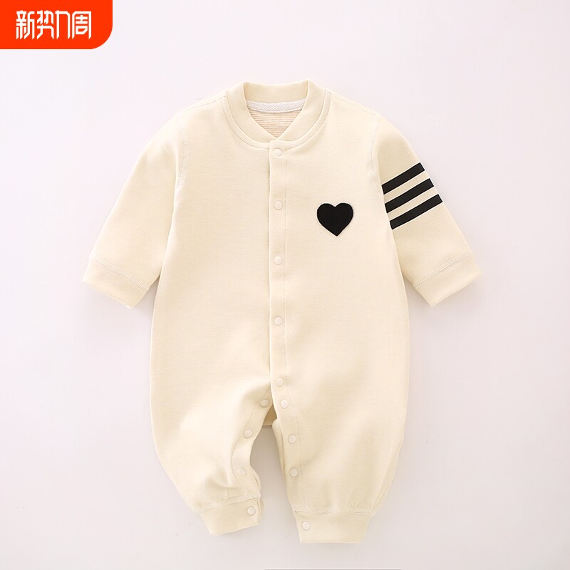 婴儿秋冬无骨德绒连体衣宝宝羊绒哈衣家居服婴幼儿蚕丝爬服加绒