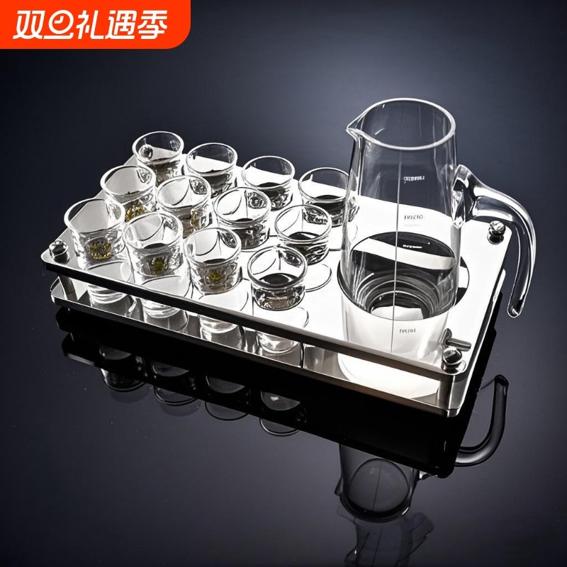 酒吧子弹杯洋酒杯子一口杯套装亚克力ktv玻璃杯白酒杯分酒器酒盅