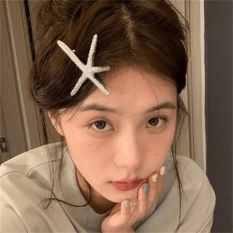 气质ins博主海星发夹子甜酷风出街韩国鸭嘴夹几何侧边夹刘海夹