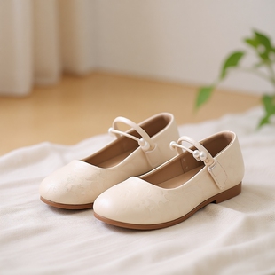 女童汉服鞋2025春秋国风儿童单鞋小女孩公主鞋软底舞蹈鞋新款皮鞋