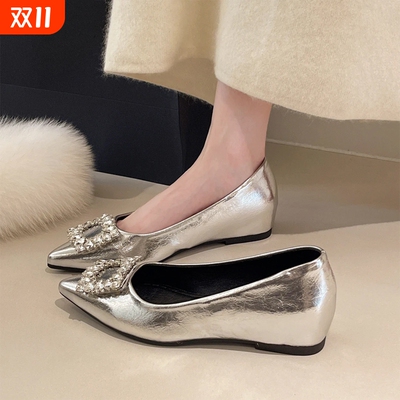 内增高银色单鞋女|128人收藏