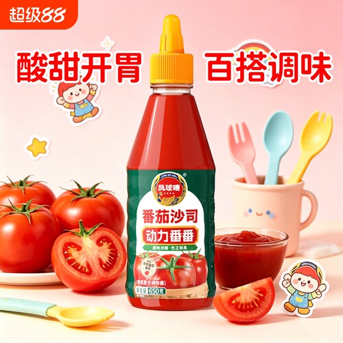 凤球唛番茄沙司650g挤压瓶