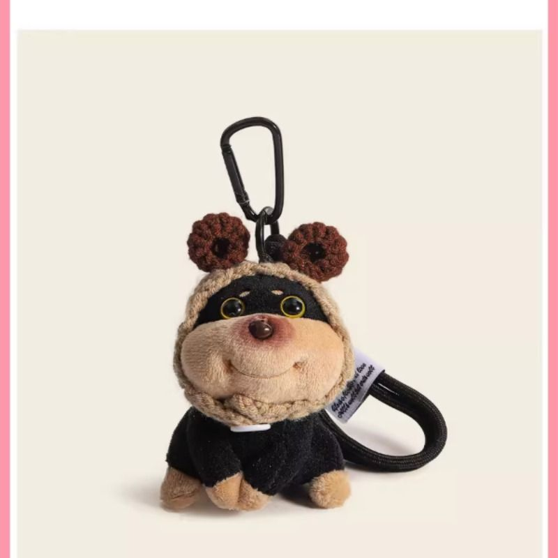 原创diy蜜蜂小狗包包挂件女生毛绒公仔钥匙扣背包书包挂饰小玩偶