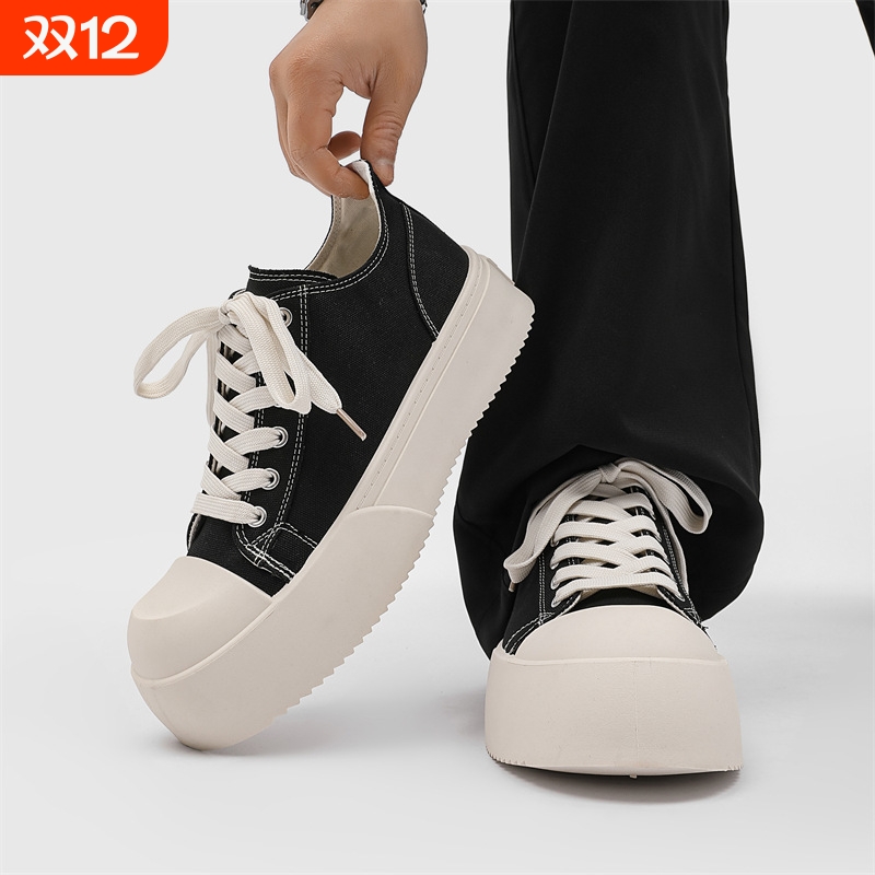 朱正廷王琳凯大头板鞋高街厚底皮鞋休闲德比鞋潮黑色男子女鞋秋季