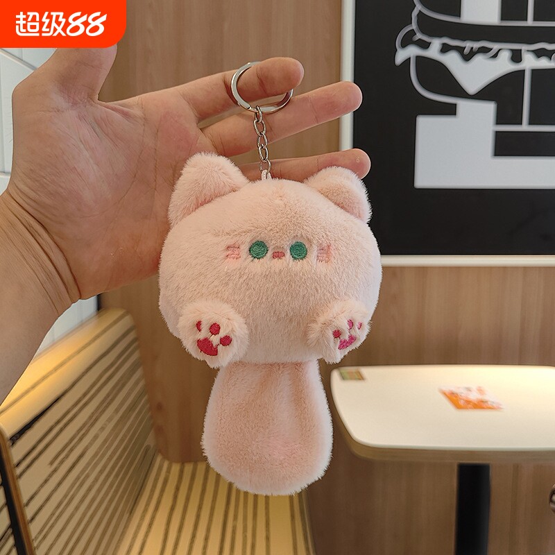 可爱猫咪钥匙扣儿童书包挂件毛绒玩具女生包包挂饰小玩偶娃娃学生图片
