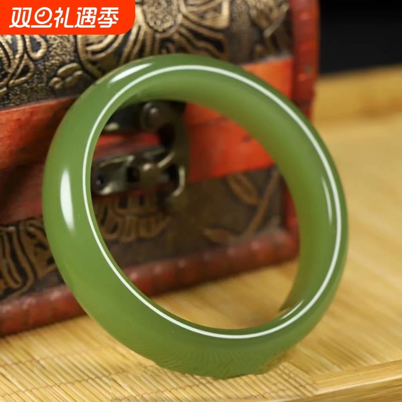 保真和田玉晴水细条手镯特惠价