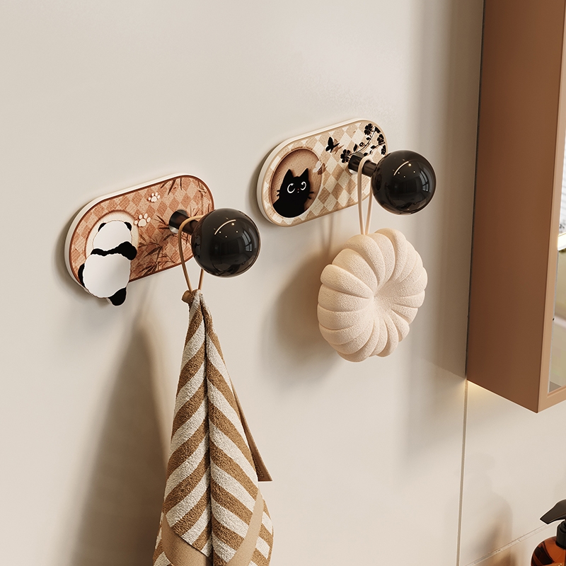 美世达挂钩免打孔卫生间强力粘胶厨房门后高颜值浴室粘钩贴墙家用