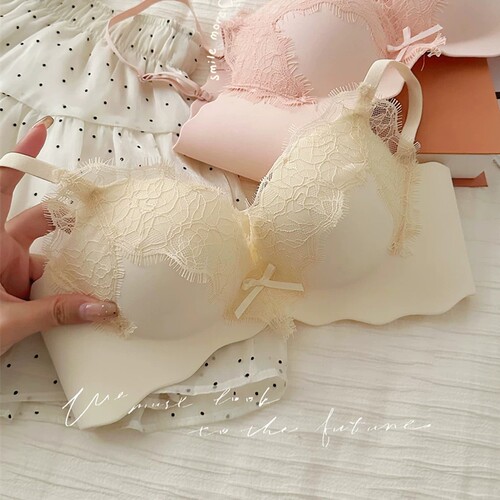 蕾丝聚拢内衣小胸无钢圈显大调整型防下垂女士文胸罩2026新款爆款