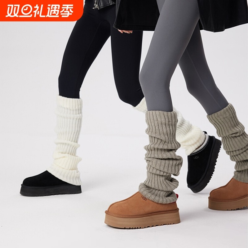 袜子堆堆袜女款针织腿套春秋季加厚灰色套lolita小腿袜搭配鲨鱼