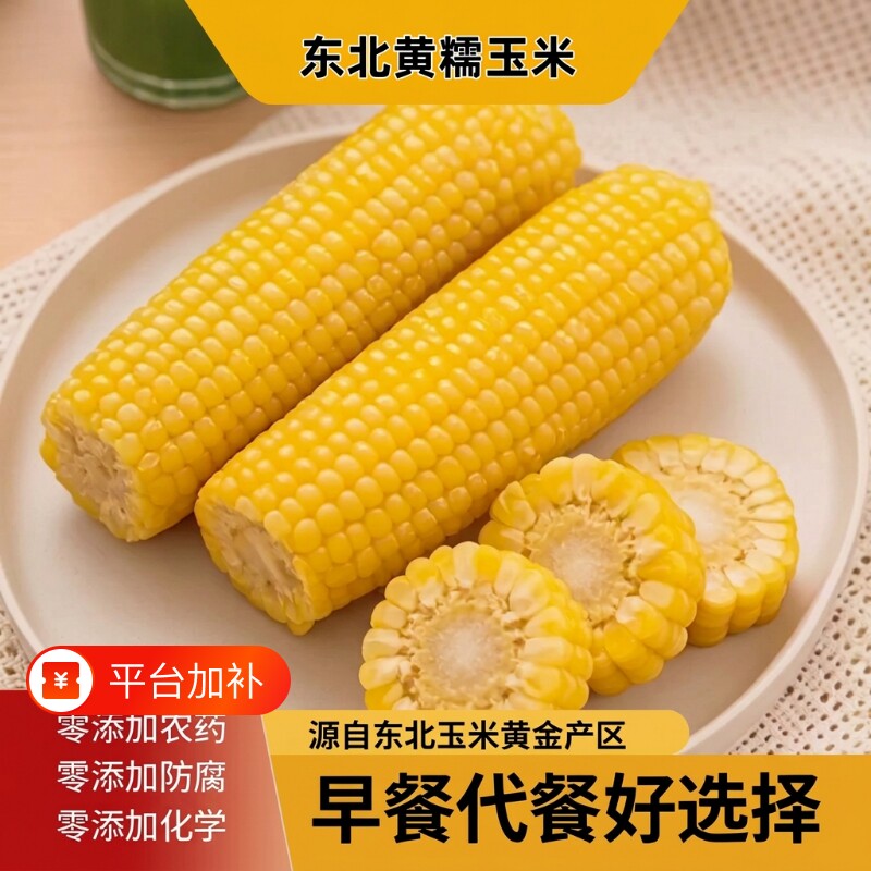 新货东北黄甜糯玉米棒当季粗粮主食粘真空装早餐代餐香甜软糯