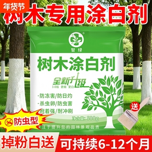 树木涂白剂果树刷白防虫蚀防冻霜大树干防日灼防寒石灰粉可喷可涂