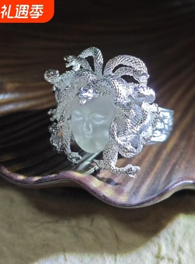 古希腊美杜莎女王古币戒指艺术手作复古小众气质高级感新款潮2025