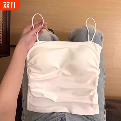 露背自带胸垫吊带背心百搭