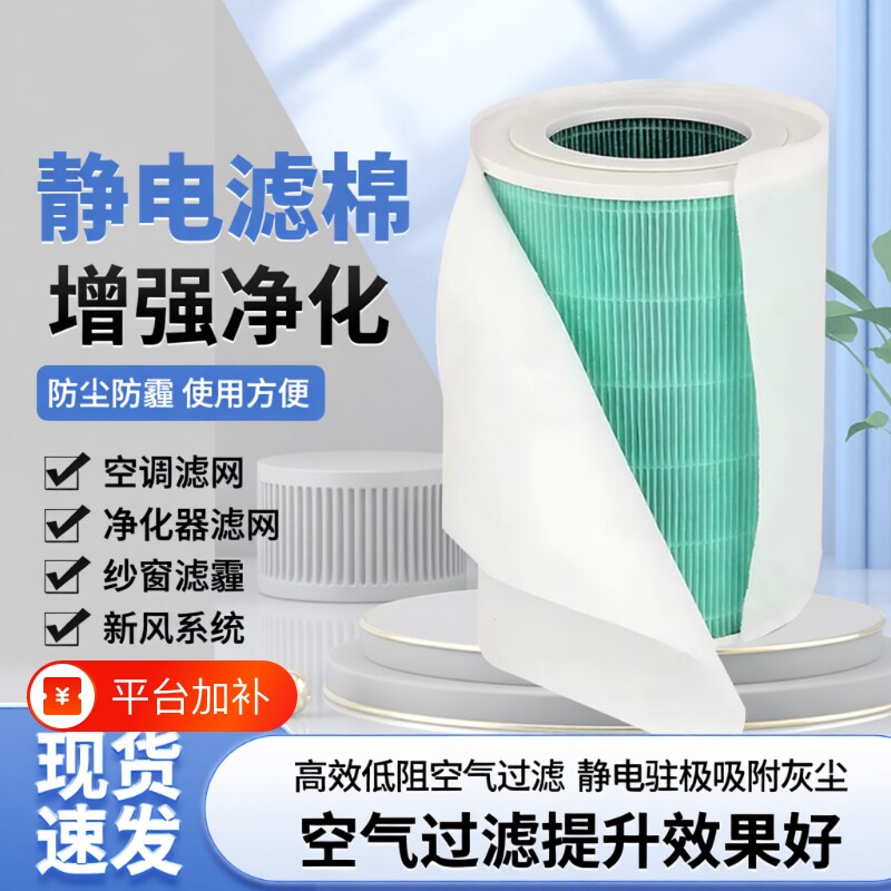 静电滤网静电棉空气净化器滤芯DIY空气过滤网纱窗新风防pm2.5粉尘