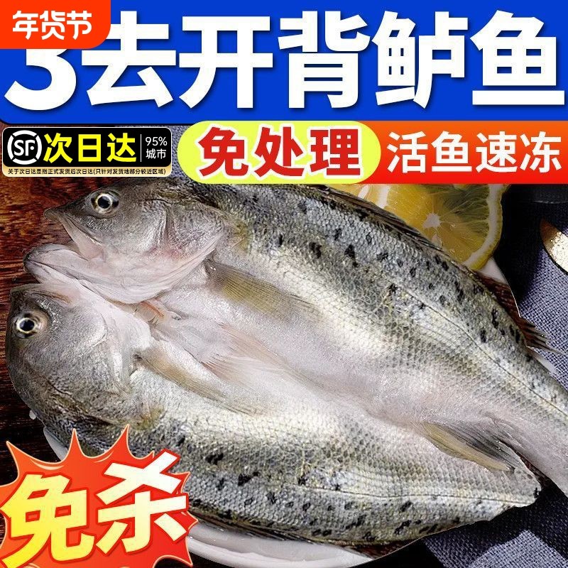 海鲈鱼开背新鲜冷冻鲜活深海鱼白蕉七星海卢鱼水产烤鱼半成品商用,水产肉类/新鲜蔬果/熟食,淡水鱼类,淘宝优惠券,粉丝福利购,淘宝优惠卷