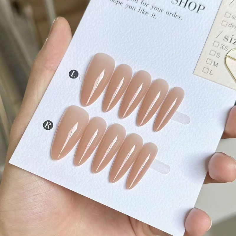 手工穿戴甲手工甲裸色纯色嬛嬛同