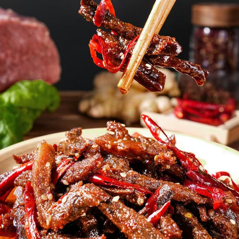 成都冷吃牛肉条熟食四川特产小吃香辣袋装休闲追剧零食麻辣牛肉干