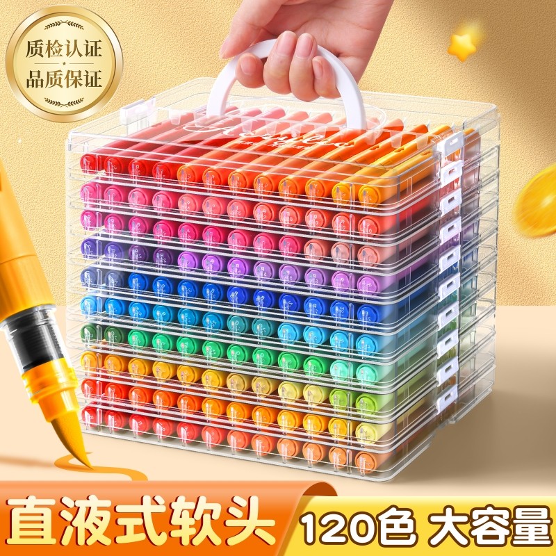 丙烯马克笔小学生专用软头直液式学生美术可叠色儿童DIY彩色笔芯幼儿园专用彩笔画画笔绘画涂鸦水彩笔初中生,文具电教/文化用品/商务用品,马克笔,淘宝优惠券,粉丝福利购,淘宝优惠卷