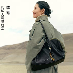 song大容量復古旅行包植鞣牛皮公文包單肩托特包軟包 李娜同款