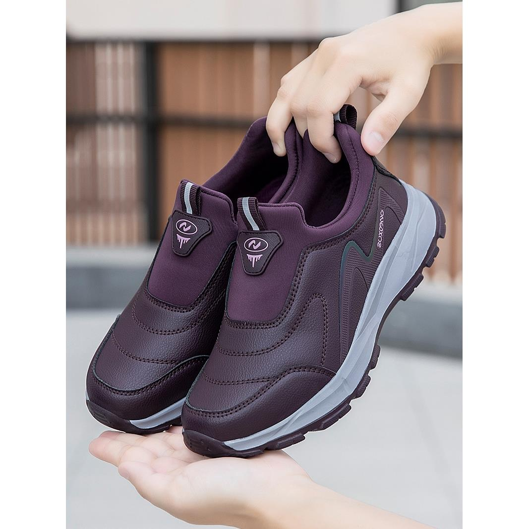 寿足力老人健步鞋春秋季软底防滑一脚蹬女妈妈鞋中老年舒适运动鞋