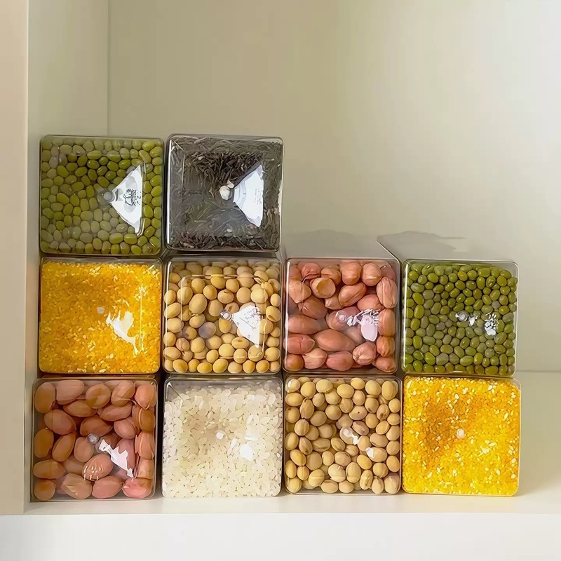 五谷杂粮收纳盒厨房香料收纳盒密封保鲜瓶防虫防潮家用坚果收纳