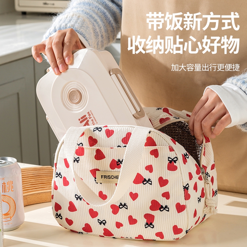 可手提便携式保温大容量便当饭盒保温手提袋铝箔饭盒袋加厚可带饭