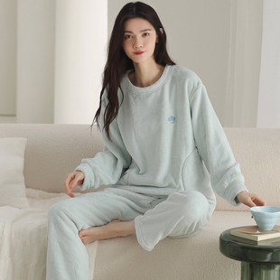 珊瑚绒睡衣女款冬季加绒加厚保暖休闲法兰绒2025新款秋冬款家居服