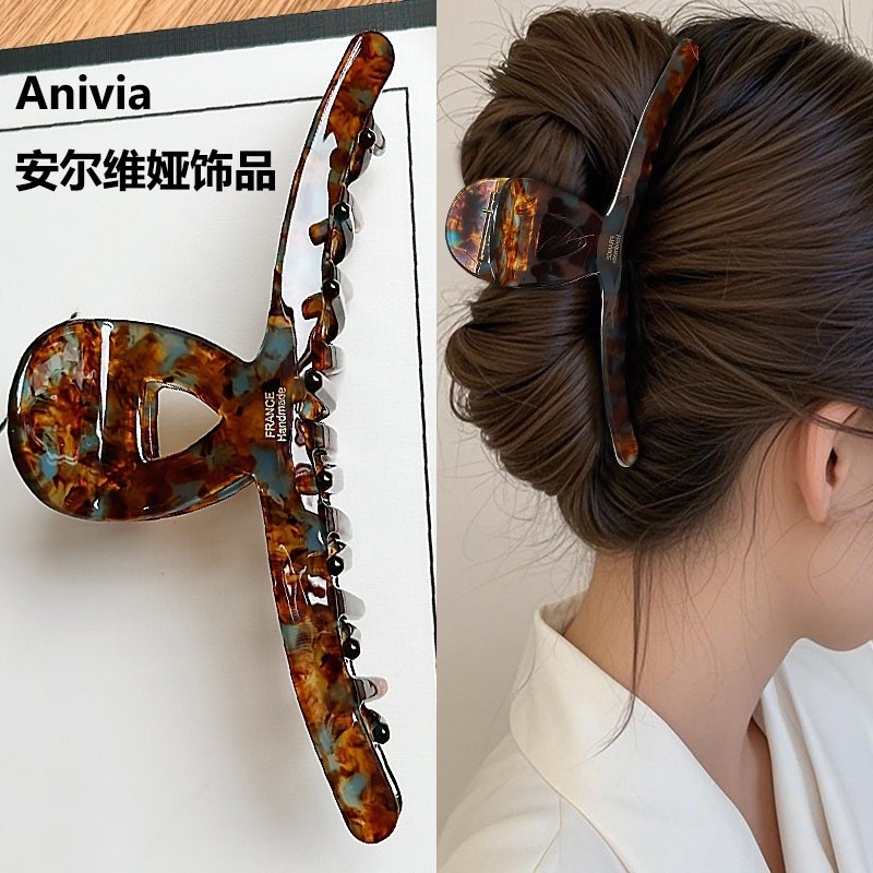 抓夹女高级感2025新款鲨鱼夹大号发量多醋酸发夹女后脑勺发卡头饰