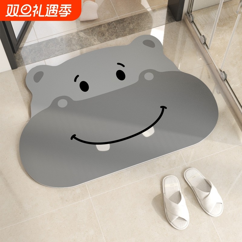 卡通软硅藻泥吸水垫浴室地垫卫生间门口防滑速干脚垫家用厕所地毯