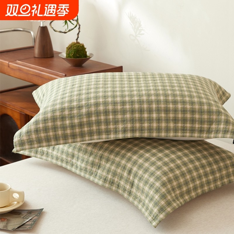 枕巾纯棉一对装2025新款防头油男生可固定全棉纱布枕头巾四季通用