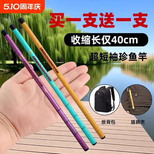 便携小鱼竿迷你手竿超轻溪流竿钓虾竿儿童鱼竿钓小鱼套装鱼杆短节