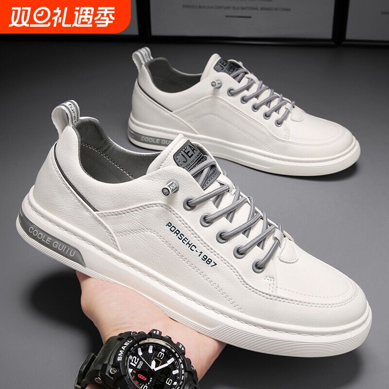 秋季新款透气圆头休闲鞋人造革