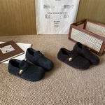 保暖加绒内增高毛呢勃肯鞋2025冬季新款博肯鞋女鞋灰色毛绒休闲