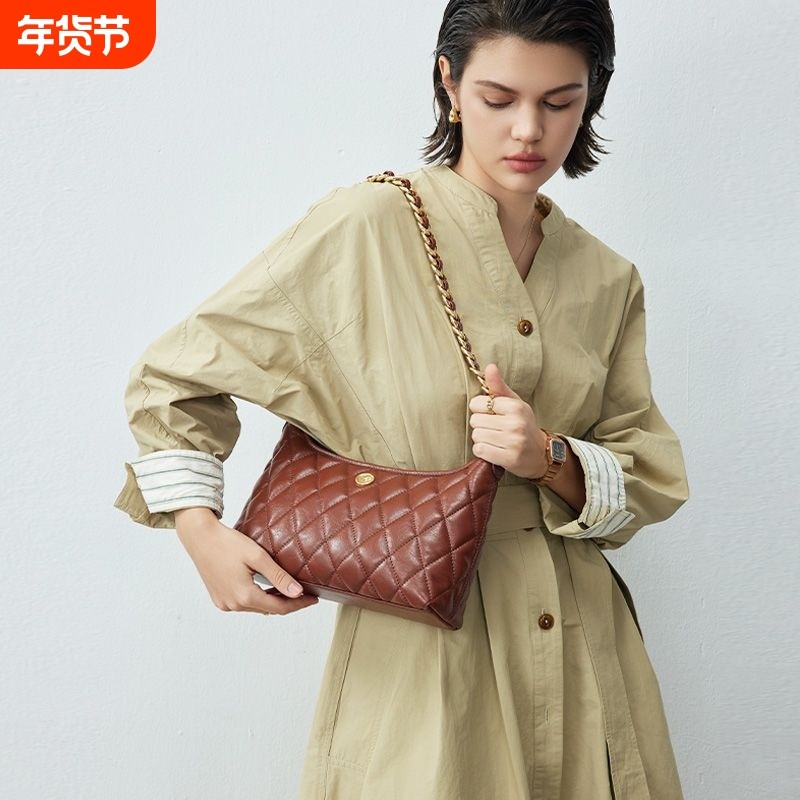 女包时尚腋下菱格包包新款高级百搭链条单肩大容量斜挎包质感,箱包皮具/热销女包/男包,腋下包,淘宝优惠券,粉丝福利购,淘宝优惠卷