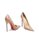 浅口超高 漆皮性感尖头气质红底单鞋 裸色高跟鞋 女细跟2025春秋新款