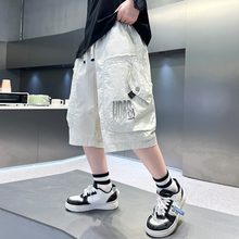 短裤男童夏季薄款2025新款中大童工装白色男孩夏天儿童夏装中裤潮