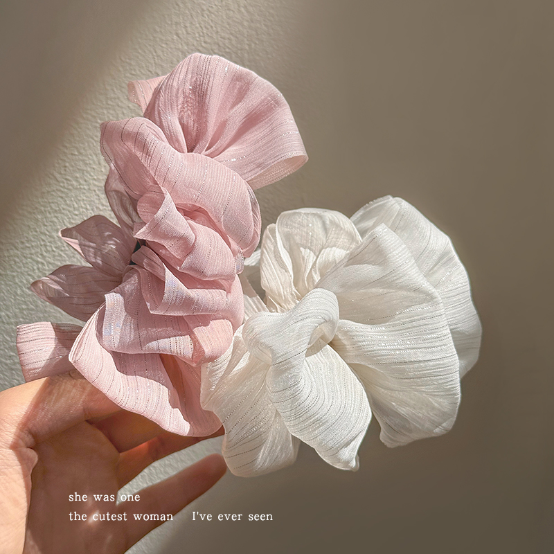 泡泡网纱香蕉夹后脑勺高马尾竖夹