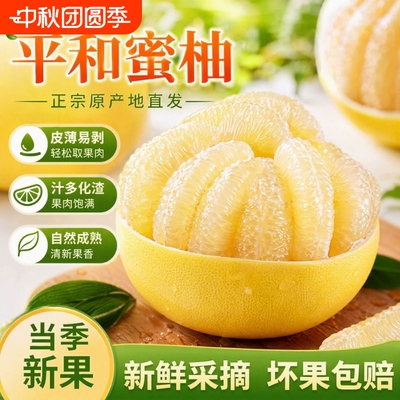 正宗福建平和琯溪蜜柚白心柚子皮薄肉厚蜂蜜水晶柚子现摘先发新鲜