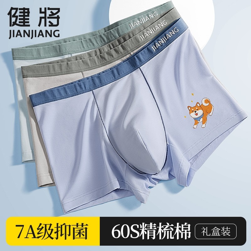 健将男孩内裤儿童纯棉青少年发育期平角男大童初中生四角短裤抗菌,女士内衣/男士内衣/家居服,男平角内裤,淘宝优惠券,粉丝福利购,淘宝优惠卷