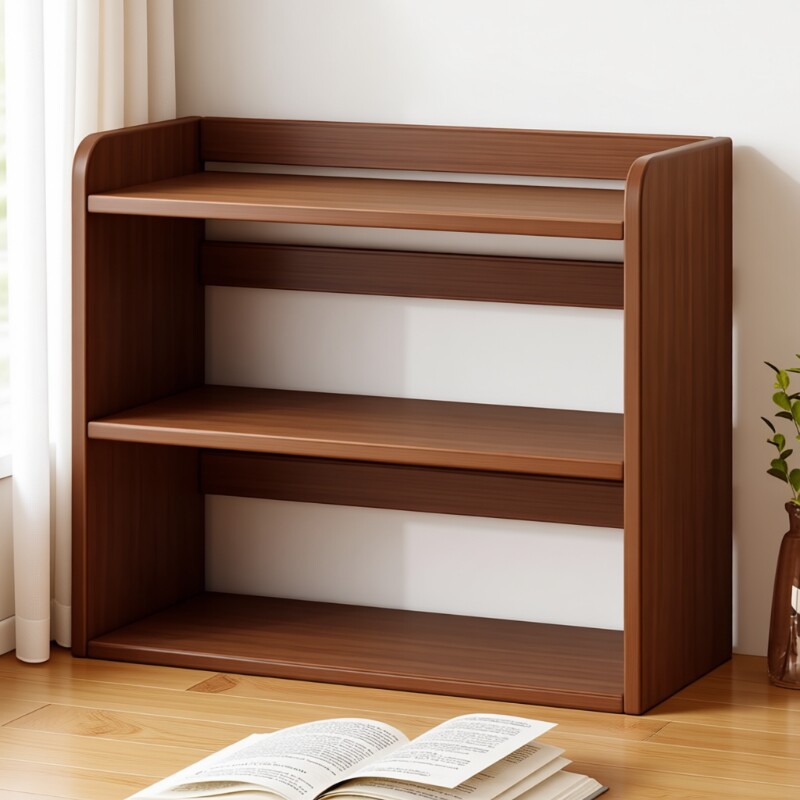 桌上书架子桌面置物架办公桌收纳架学生书桌多层简易书柜双层书本