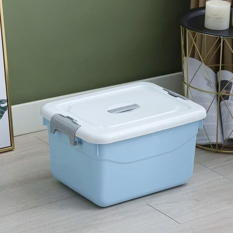 桌面收纳箱化妆品玩具塑料置物盒办公室工位收纳神器大容量带盖子