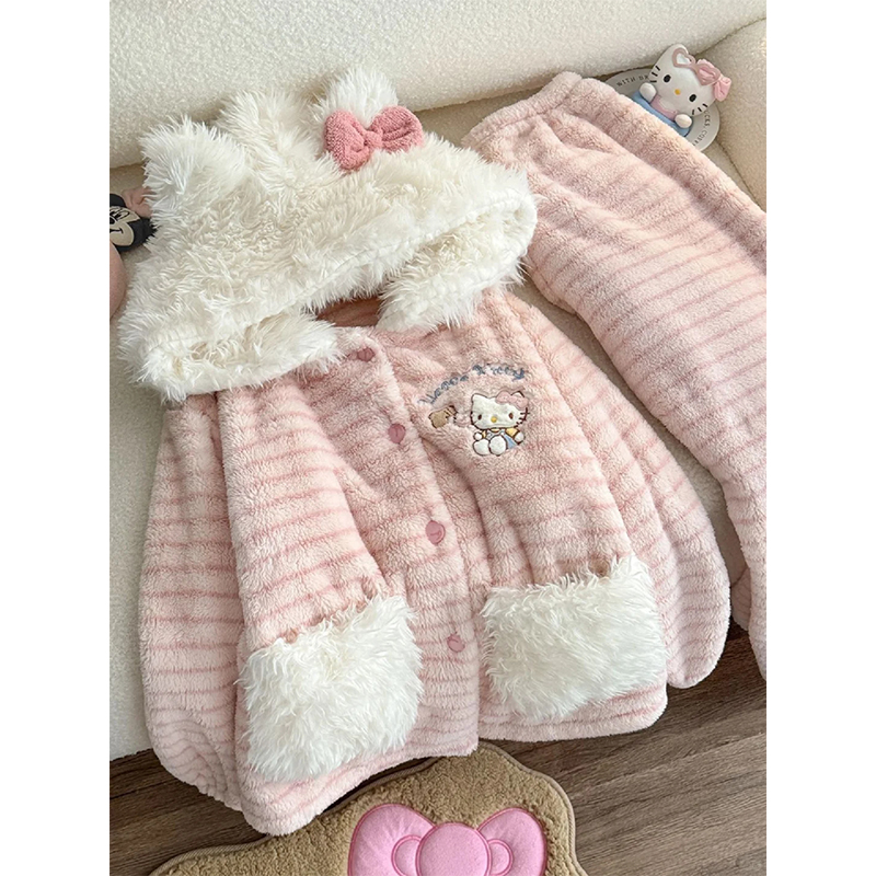 HelloKitty珊瑚绒睡衣女款秋冬季