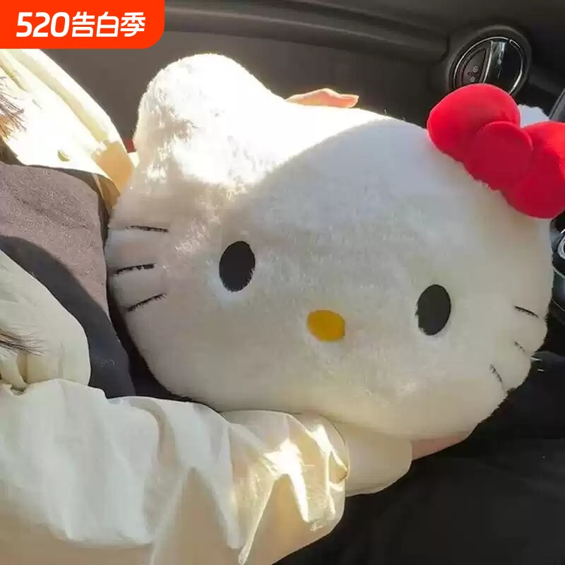 可爱猫咪抱枕玩偶飘窗办公室靠短毛绒布娃娃卡通kt猫床上睡觉抱枕