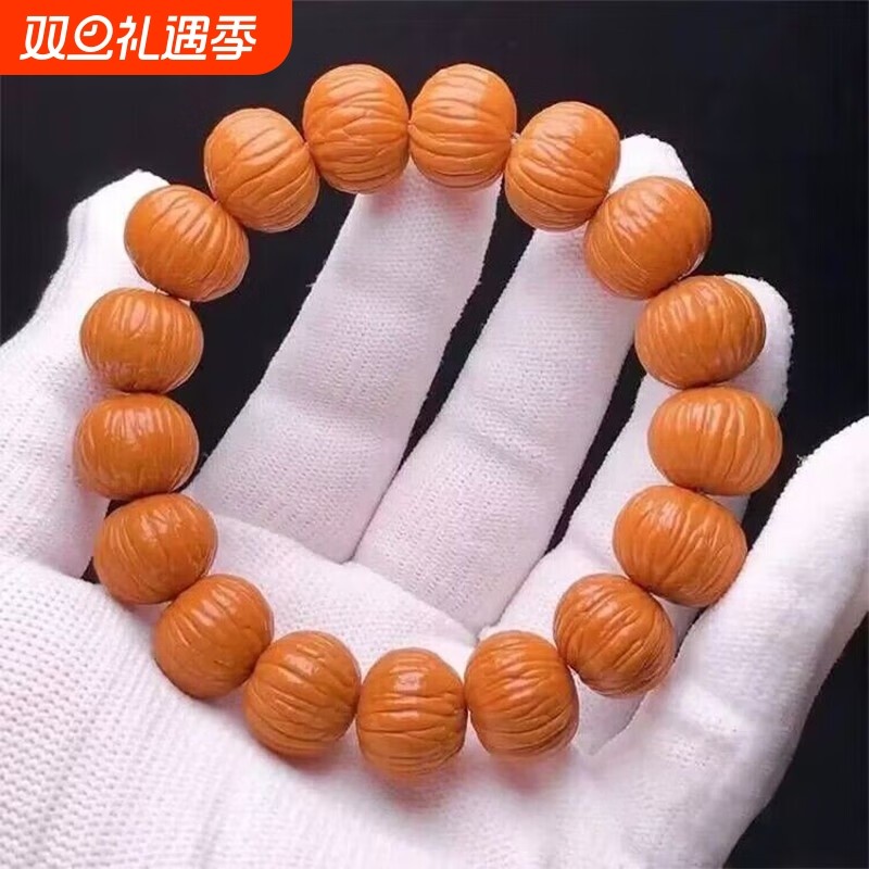 正品猴头手串文玩京八棱单圈小核桃手串男高端猴头南瓜桩佛珠配饰