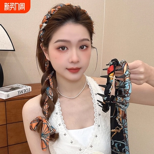 2026新款 飘带发箍女高颅顶头箍日常外戴绑发一体编发发卡头饰发饰