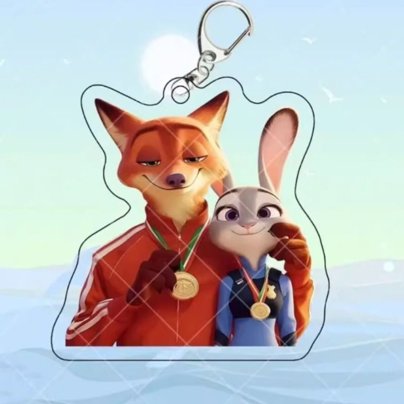 疯狂动物周边卡通朱迪可爱联动尼克情侣亚克力书包钥匙扣挂件礼物