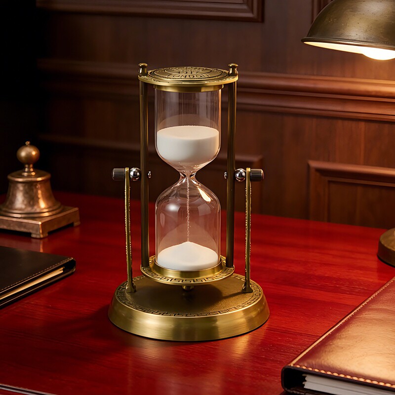 欧式复古沙漏计时器摆件书房高级感书挡倒计时复古生日礼物装饰