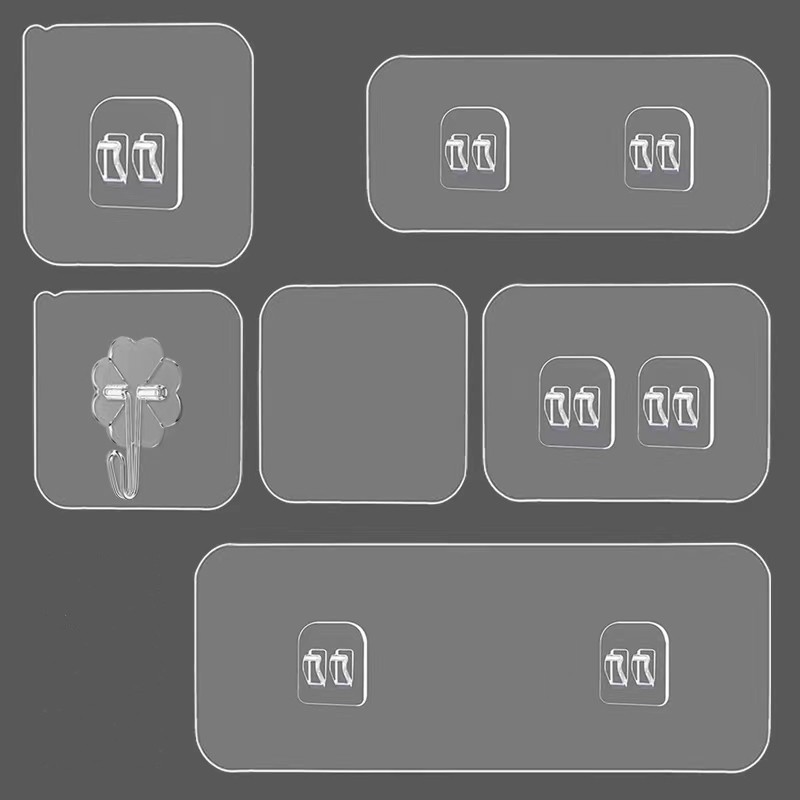 强力贴片承重卡扣双挂钩子母扣免打孔置物架无痕浴室厨房粘钩