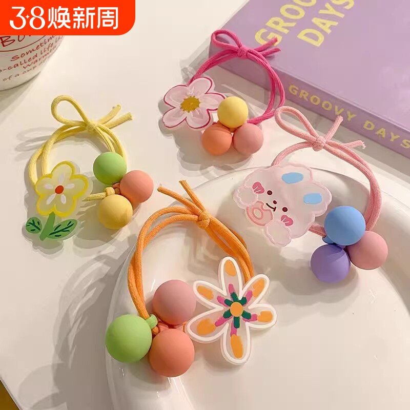 儿童皮筋头绳小女孩扎头发高弹力发圈发饰女童不伤发可爱发绳头饰 - 官方国货甄选出品